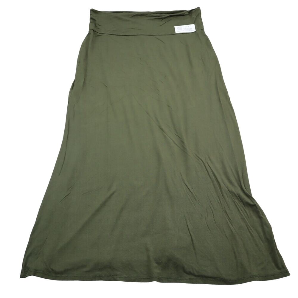 MOA Collection Skirt Womens 34W Green 37in Length Casual Pullon Maxi Bottoms